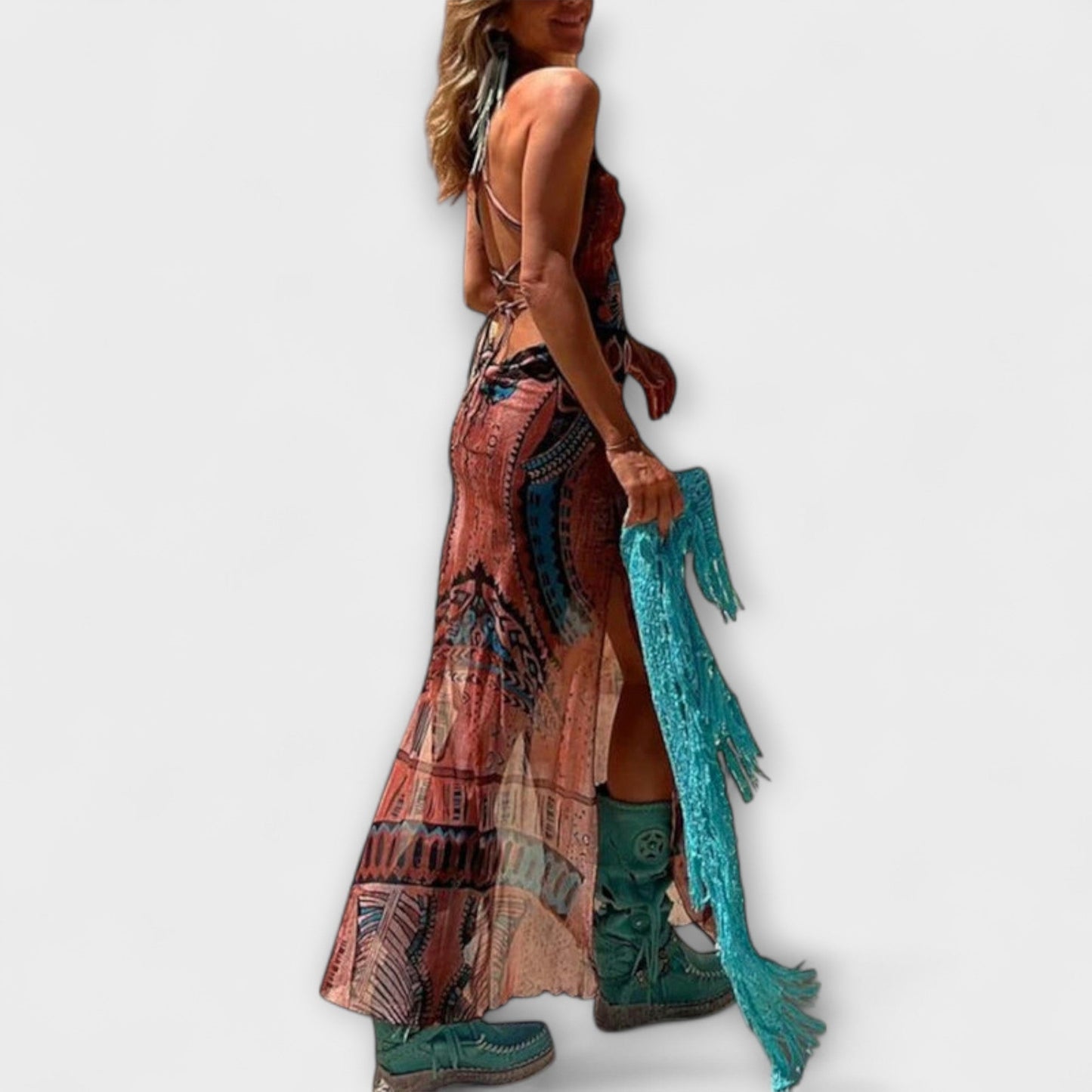 Fee - Unique Midi Dress with Cowl Neck