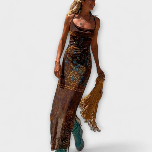 Fee - Unique Midi Dress with Cowl Neck