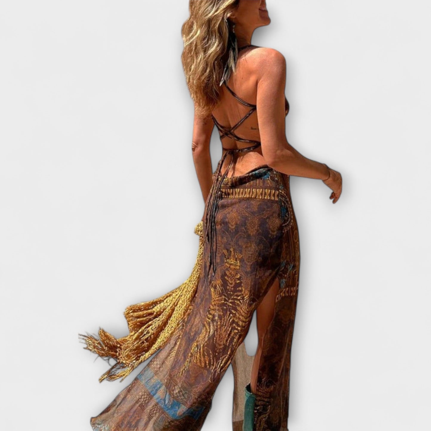 Fee - Unique Midi Dress with Cowl Neck