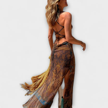 Fee - Unique Midi Dress with Cowl Neck