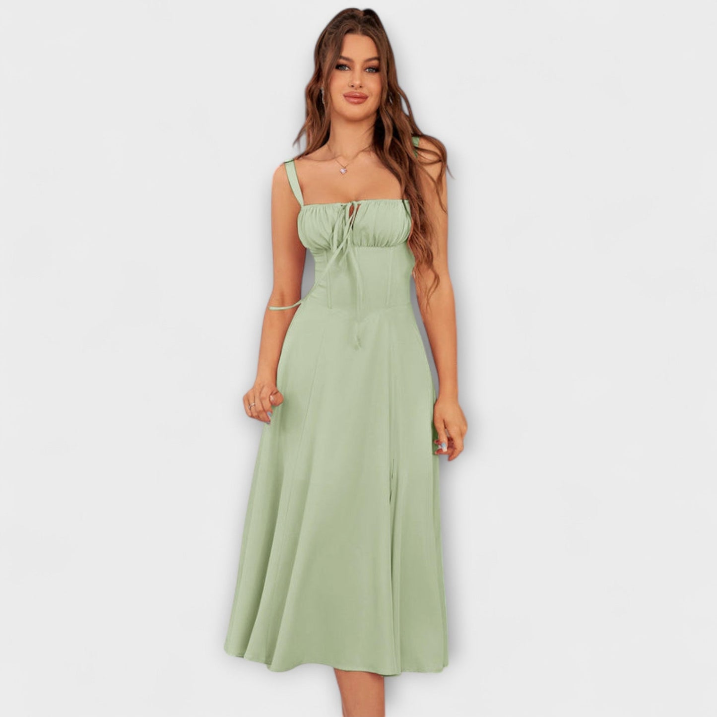 Hope - Ruffled Top Dress with Slit Detail