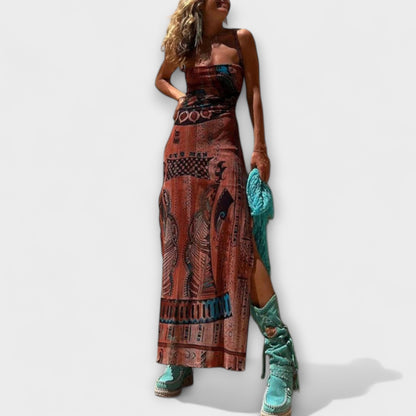 Fee - Unique Midi Dress with Cowl Neck